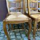 6 vintage Louis XV dining chairs with rush seats from the 20th century.