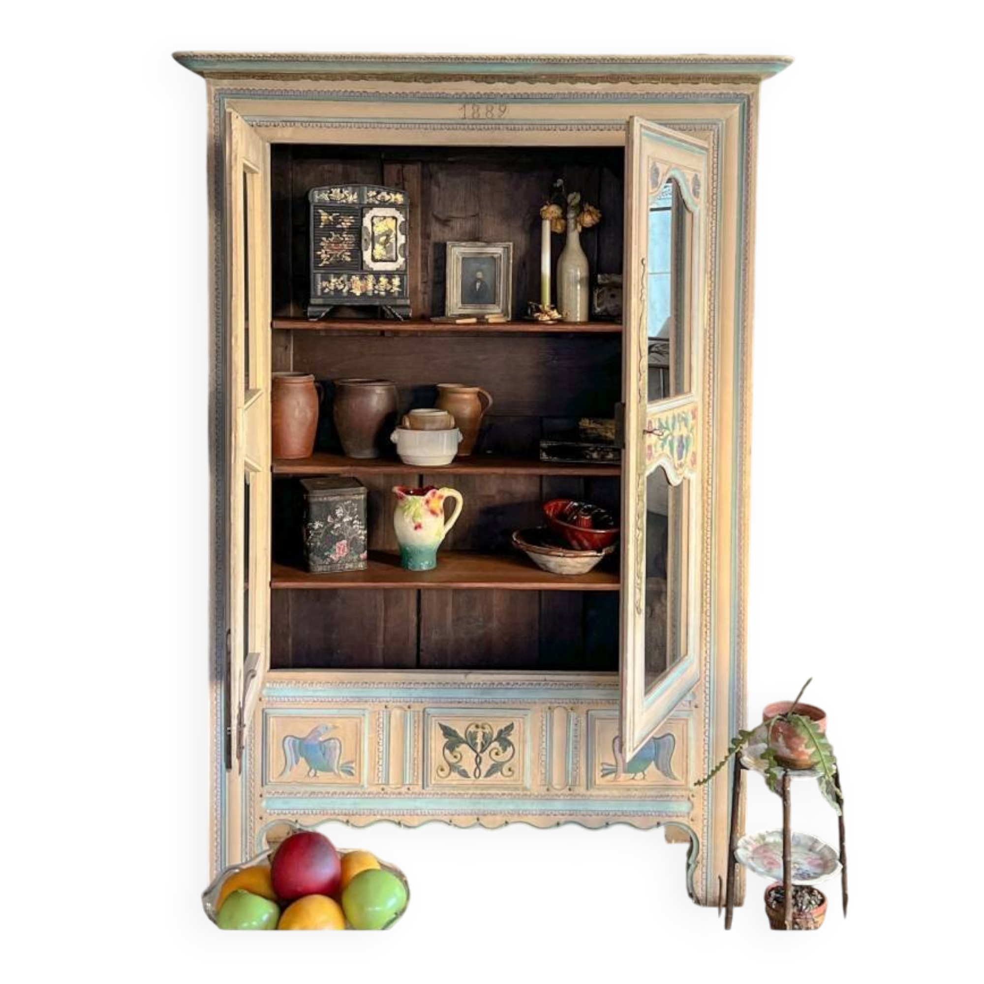 Painted antique wardrobe