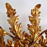 Italian floral ceiling light in gilded metal, 1970s.