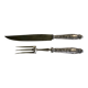 Leg cutlery set. Silver handles.