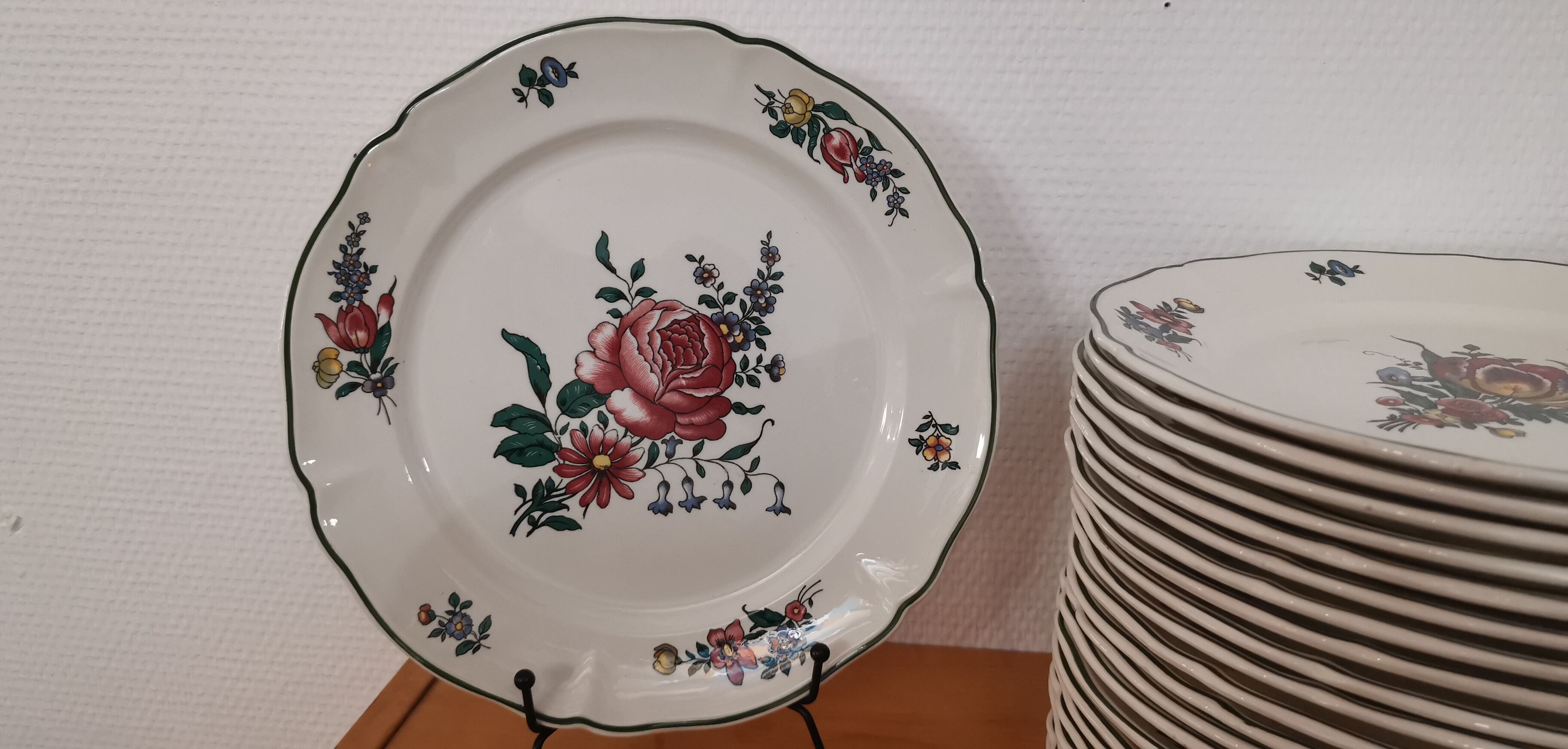 Set of 6 old flat ceramic plates VILLEROY and BOCH "Alt Strassburg"