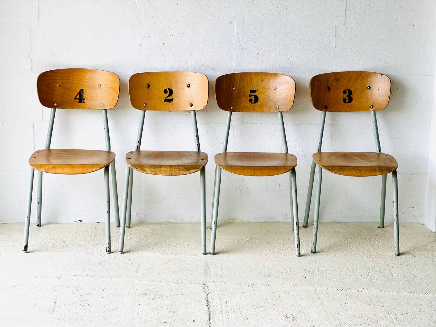 Vintage School Chairs, set of 4