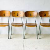 Vintage School Chairs, set of 4