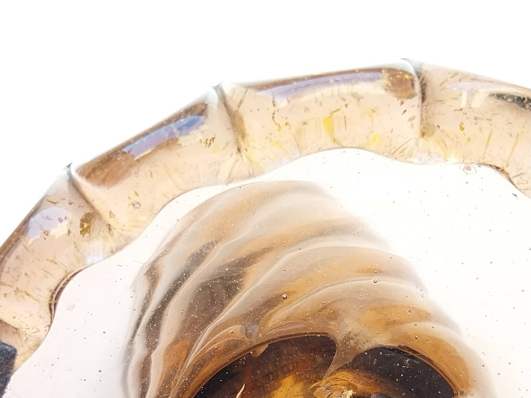 Murano glass lamp with gold glitter