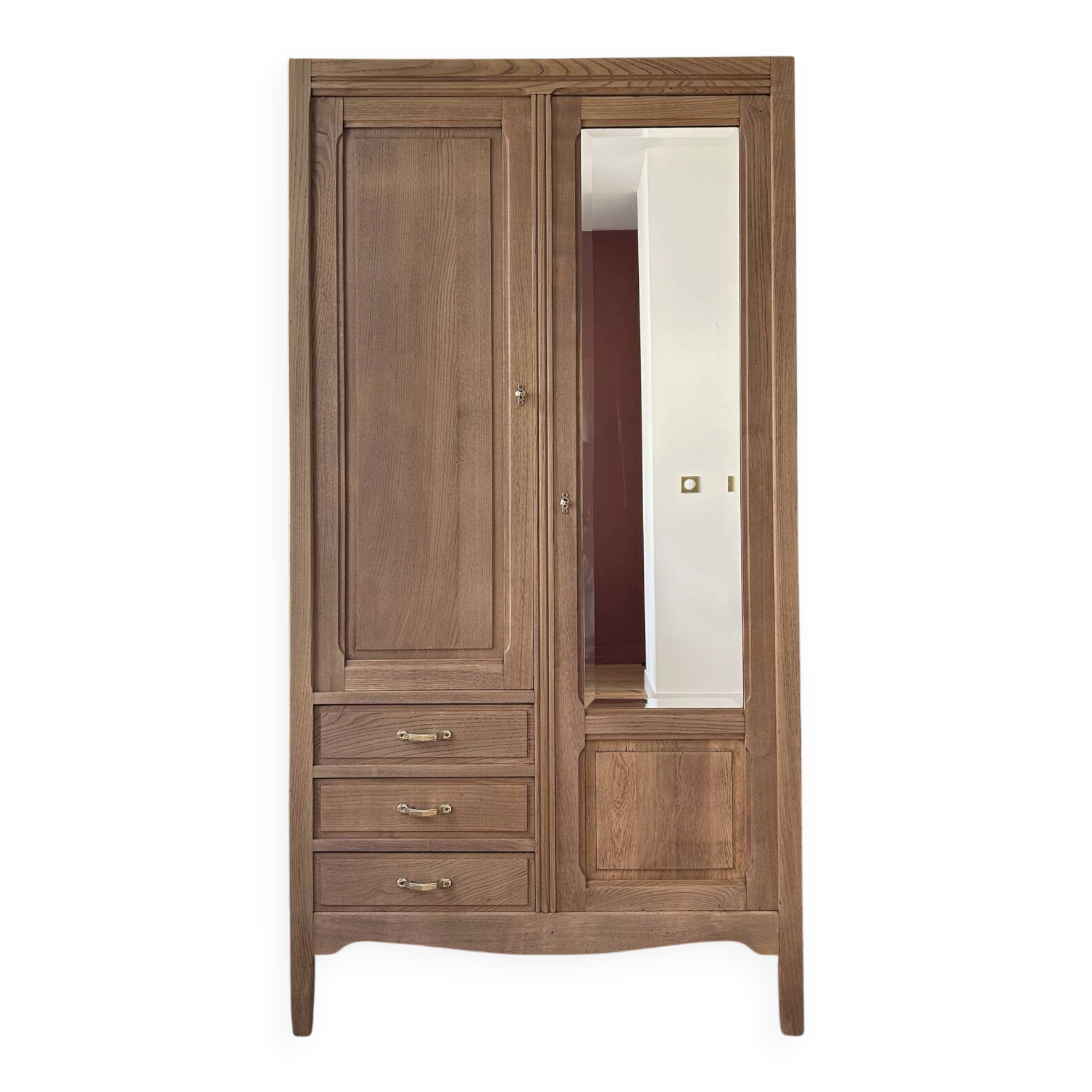 Armoire Parisienne en chêne brut 