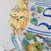Grande urne à citrons en céramique émaillée