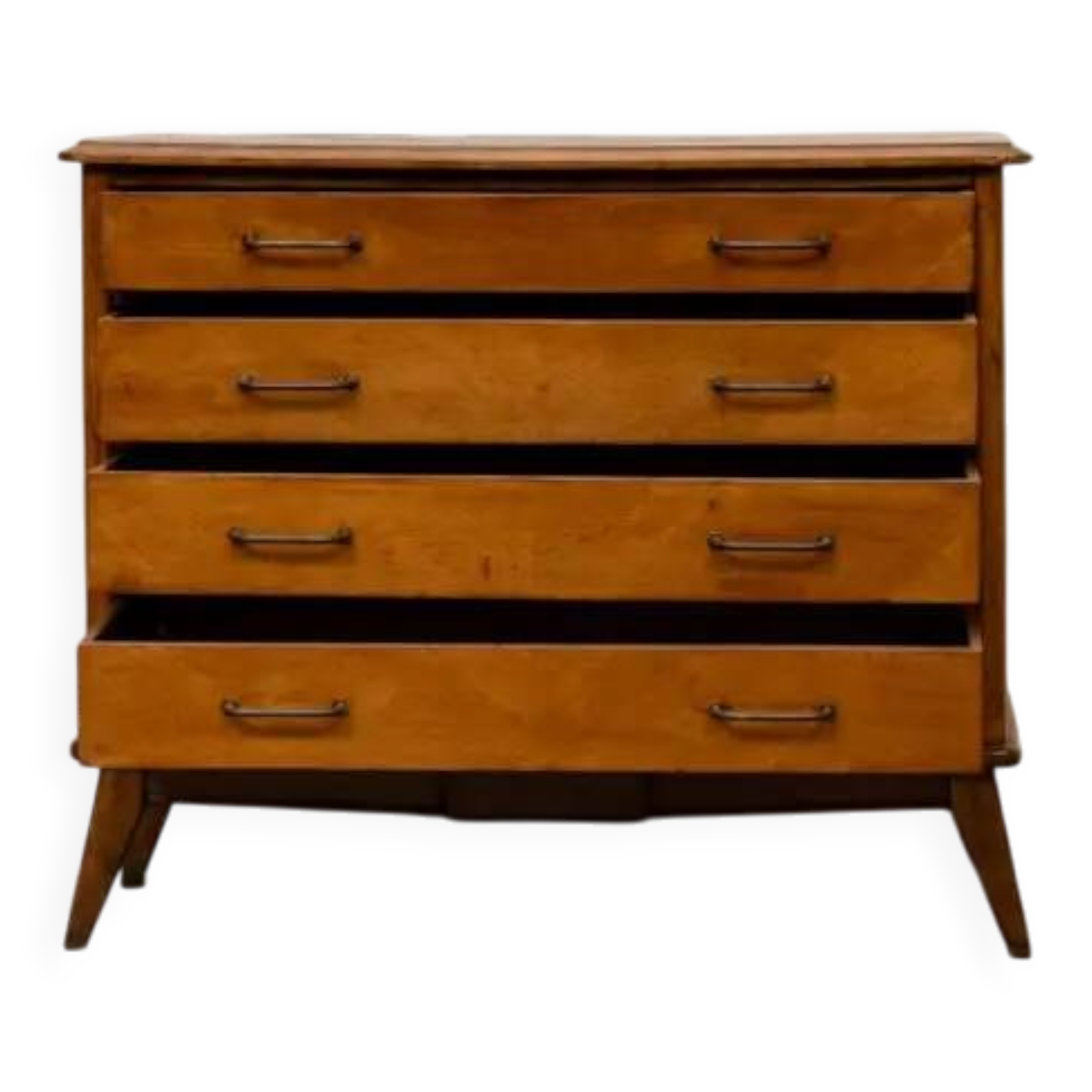 Vintage Scandinavian chest of drawers in solid oak, 1960s.
