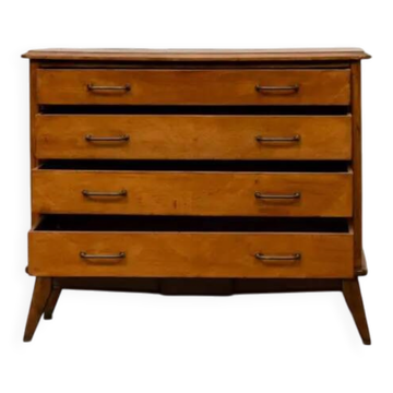 Vintage Scandinavian chest of drawers in solid oak, 1960s.