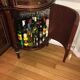 A mahogany buffet varnished with marble and bronze