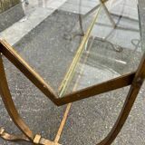 Gold magazine rack / side table, 50s