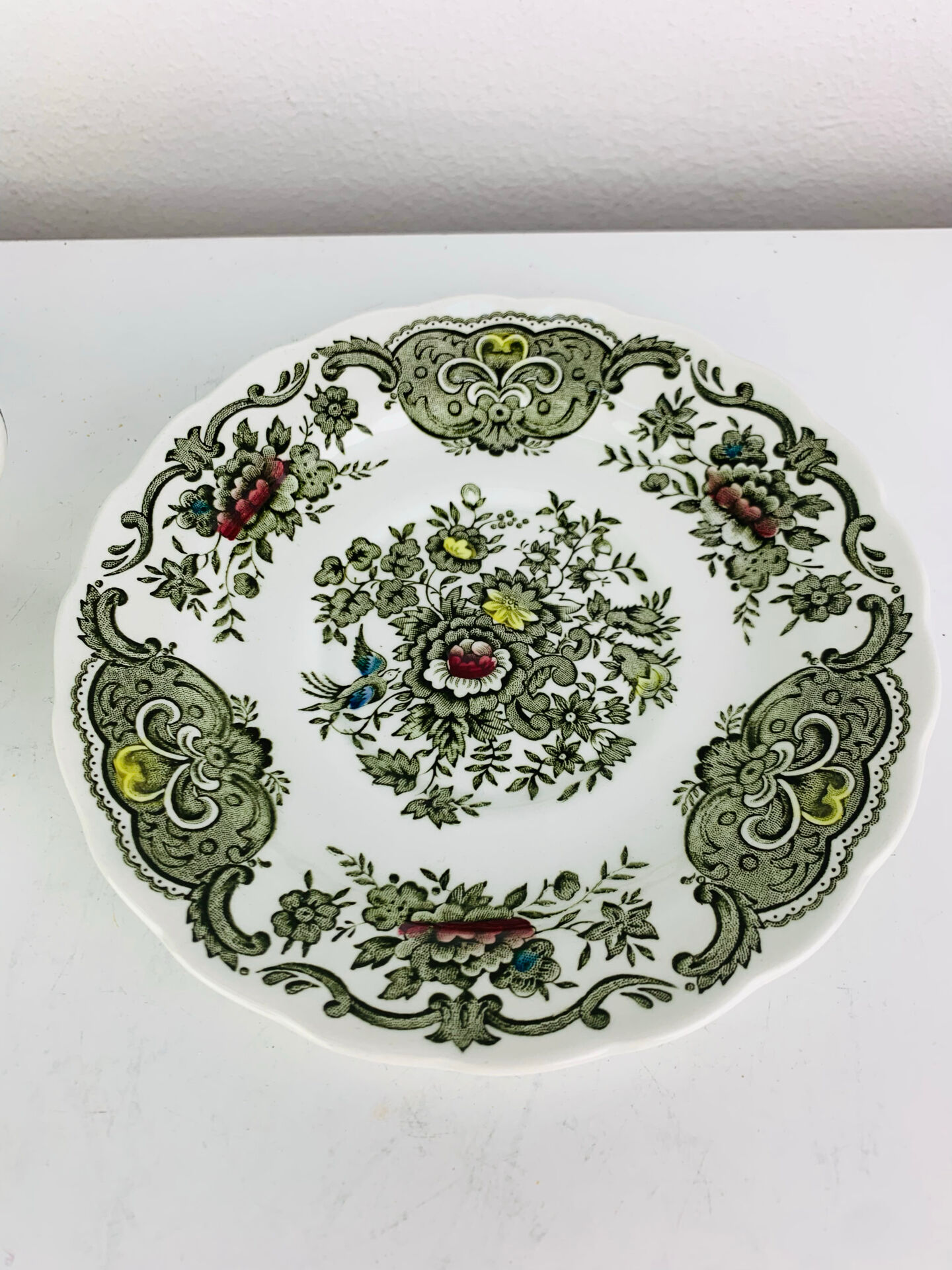 10 tasses à thé/café modèle Windsor par Ridgway, faïence anglaise