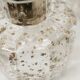 Lustre 5 branches doré et verre soufflé à paillettes dorées 1960