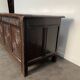 Large English chest from the 17th century in carved oak.