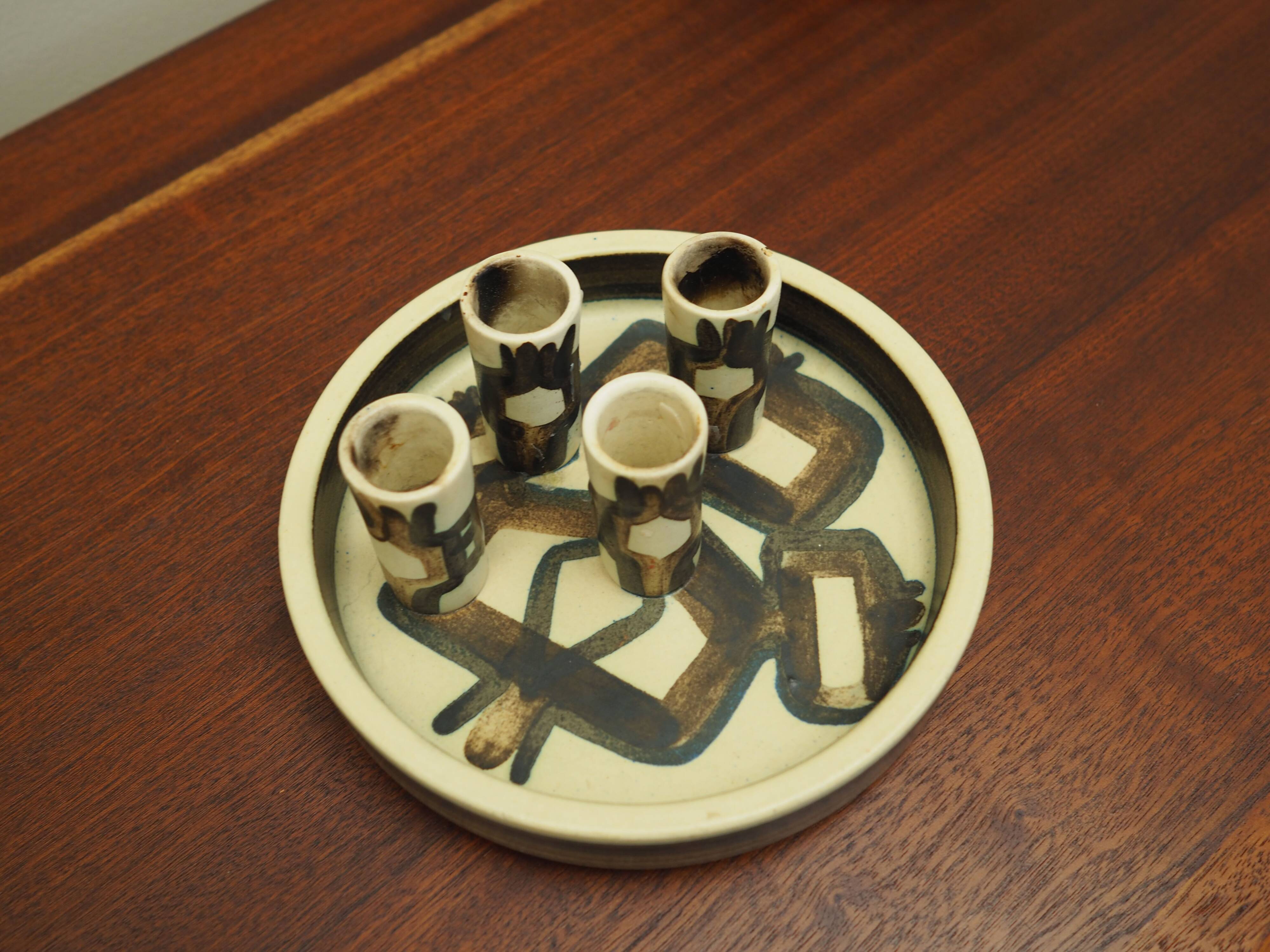 Bougeoir en céramique, design danois, années 1970, production : Danemark