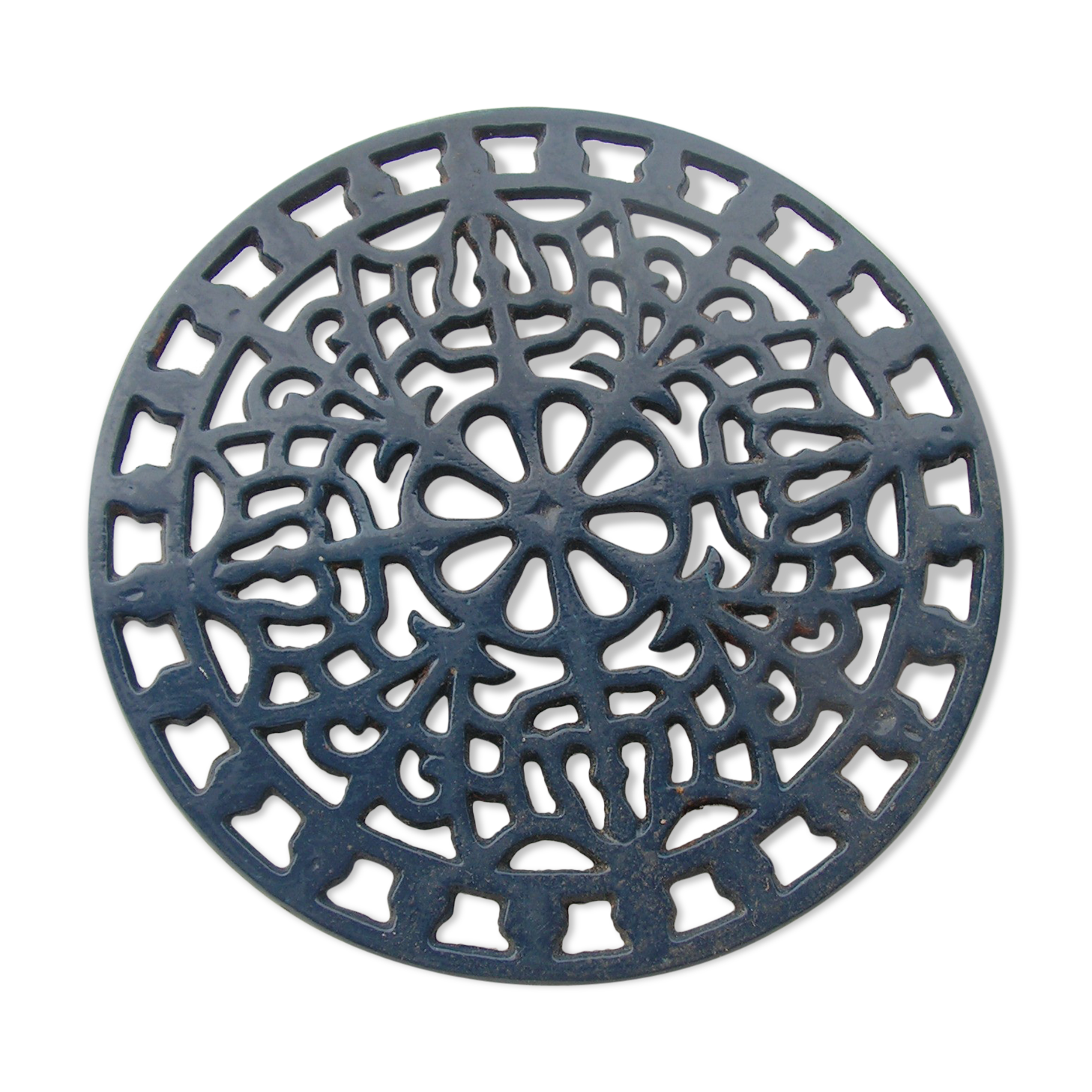Blue cast iron underside