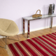 Seventies console structure chrome white marble top