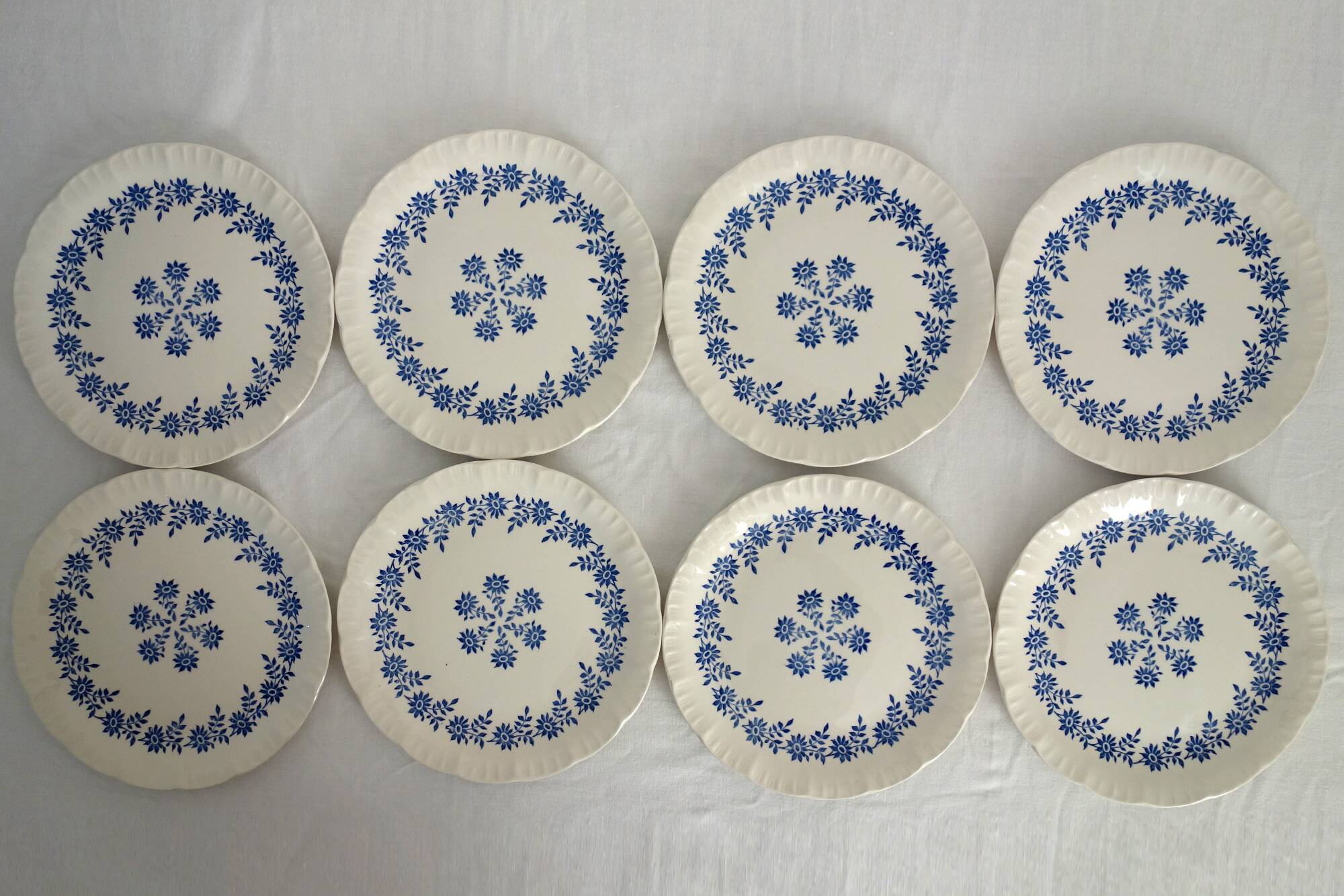 8 vintage dessert plates Dany model, Digoin Sarreguemines