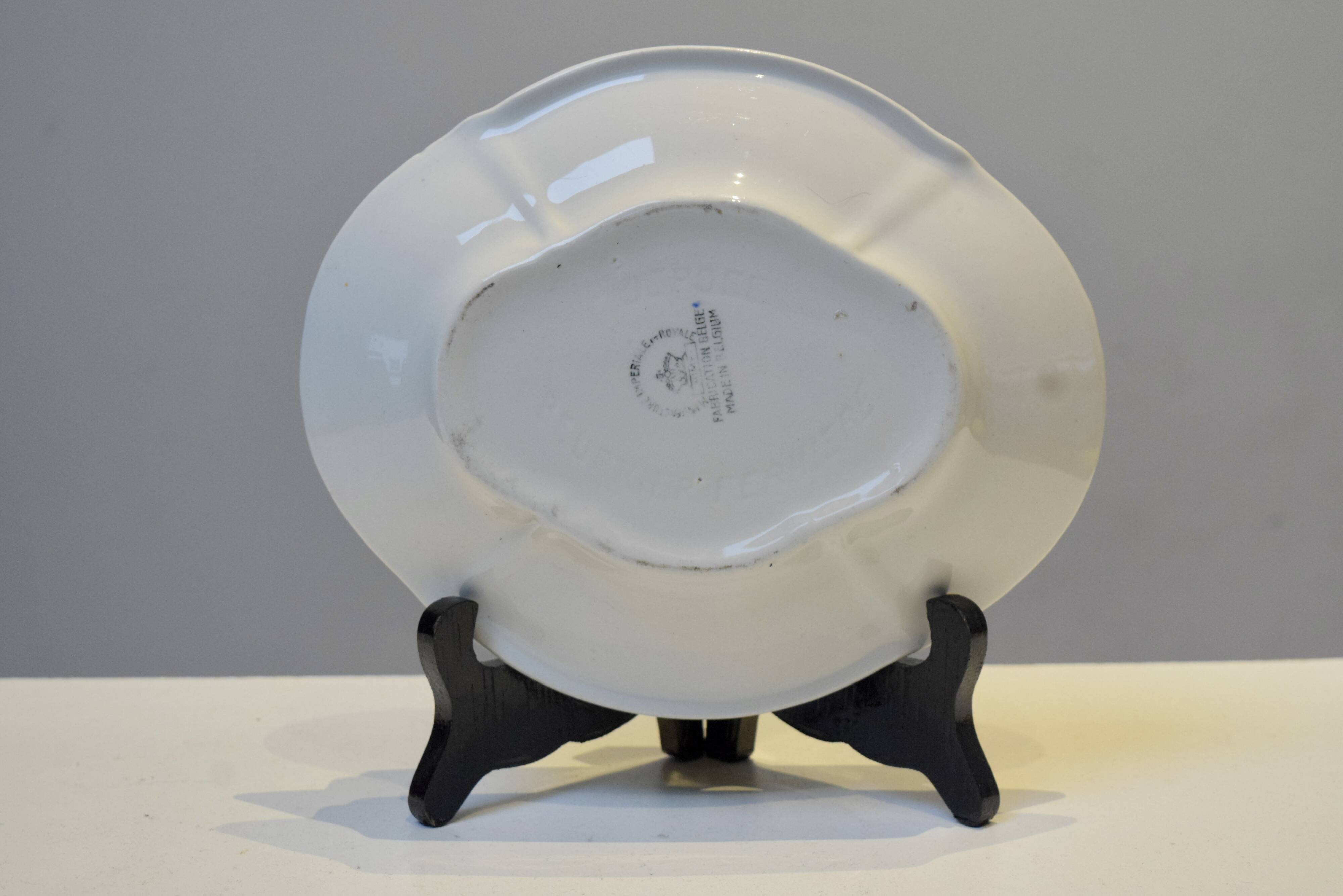 Vintage glazed ceramic butter dish - Manufacture Impériale de NImy