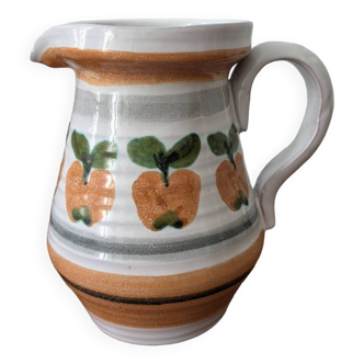 Ceramic pitcher with apple motif