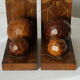 Art Deco bookends in wood faceted balls