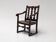 Fauteuil en chêne provincial français du XVIIIe siècle
