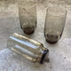 3 vintage glasses in smoked glass