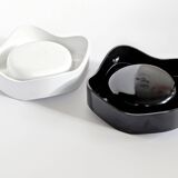 Paire de vide-poche Space Age | Noir et blanc | Walter Zeischegg pour Helit