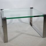Glass Chrome Coffee Table Draenert 1022 1970s Narrow