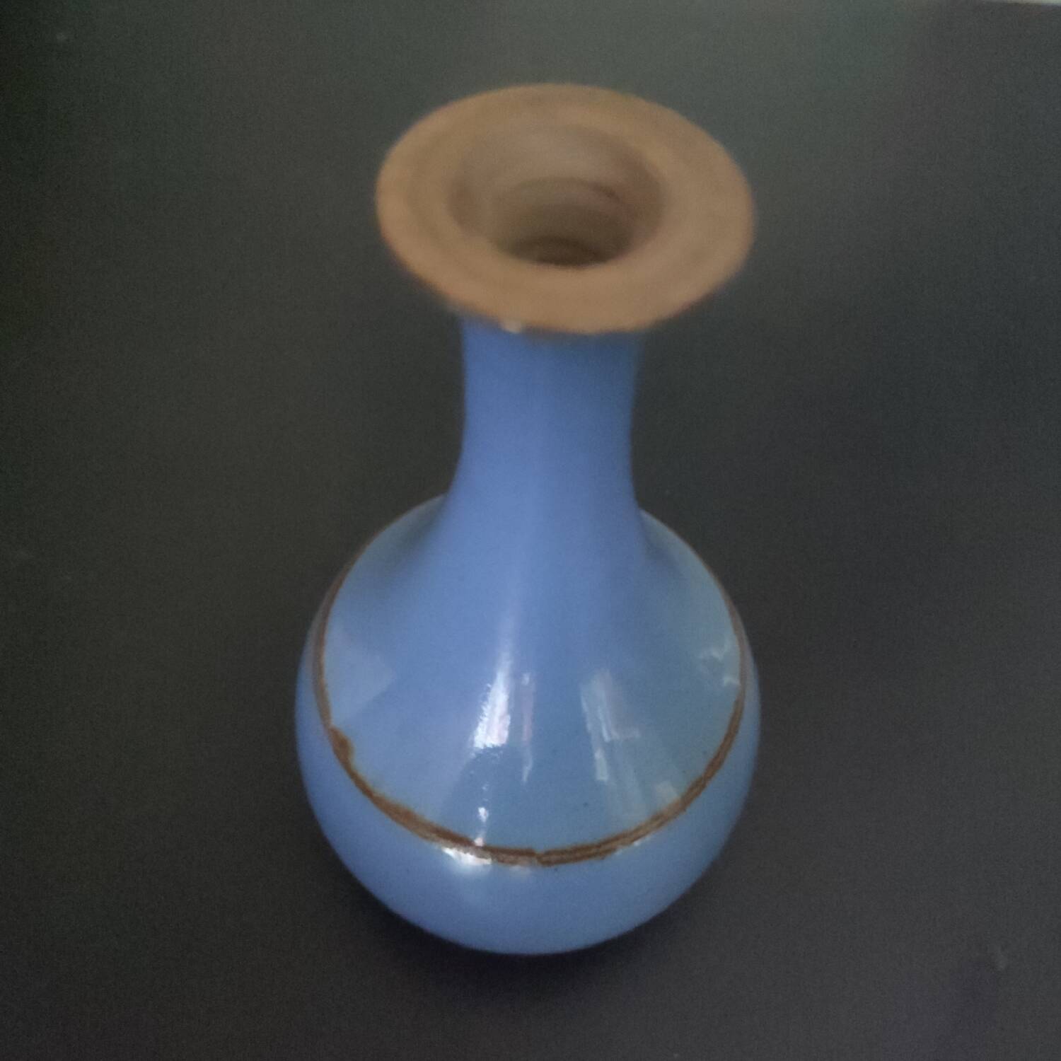 Blue ceramic soliflore vase