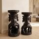 Lot de tabourets / sellettes en bois sculpté