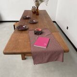 Solid pine table with its extension, 1950s
