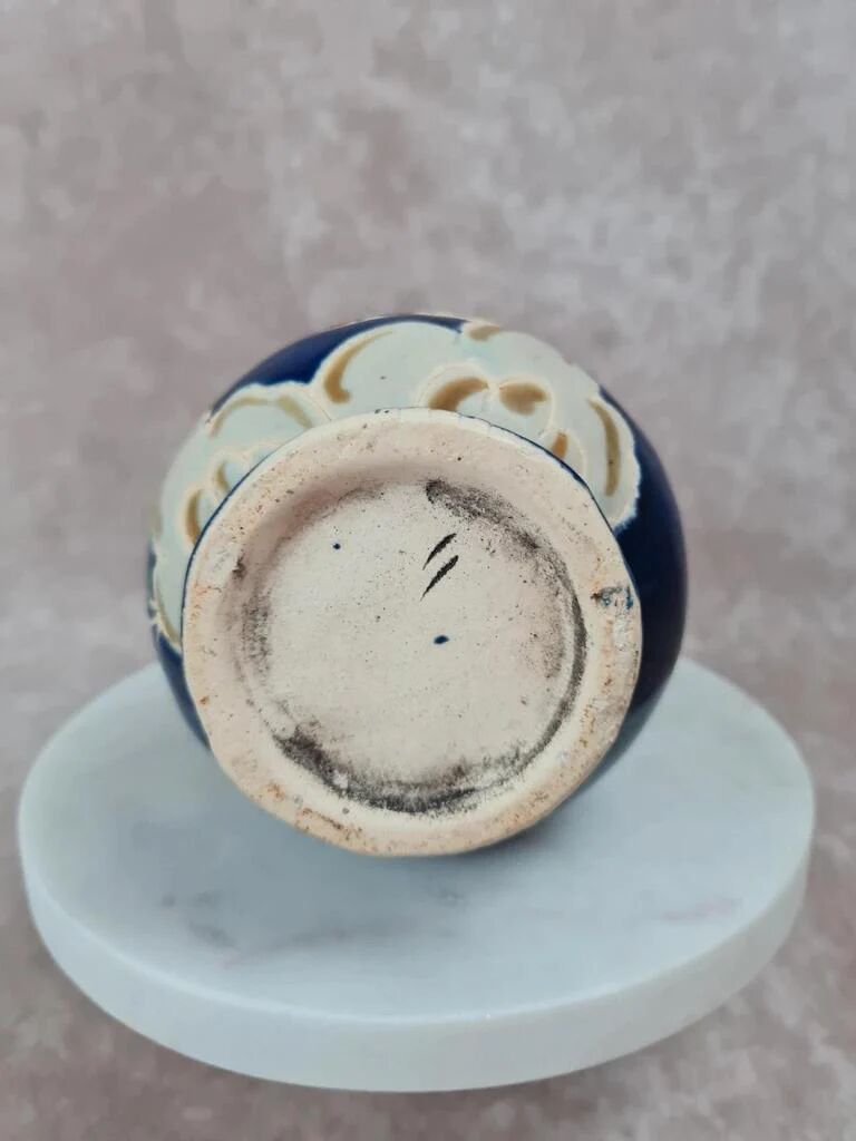 Antique vase in earthenware – tubular enamel decoration