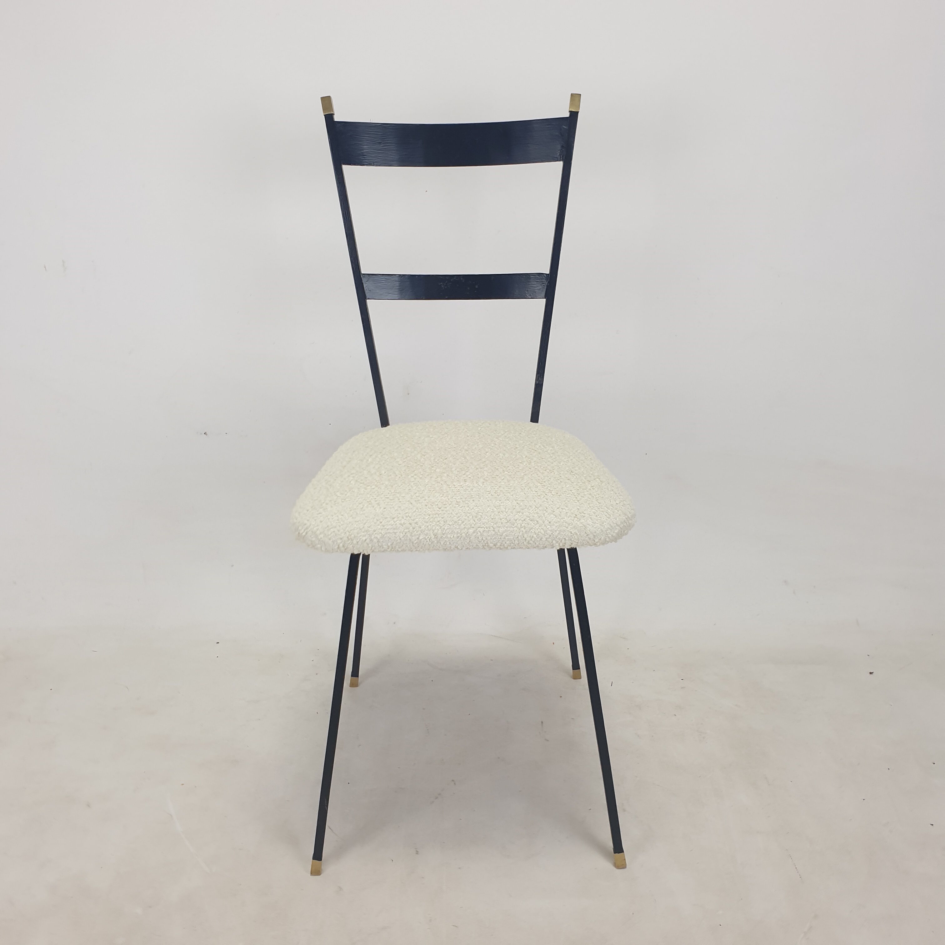 Set of 2 Italian Metal and Brass Chairs, 1960's