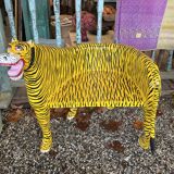 Painted wooden tiger chair