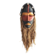 African wooden mask with shells and rope