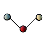 Wall coat rack with 3 colored pegs