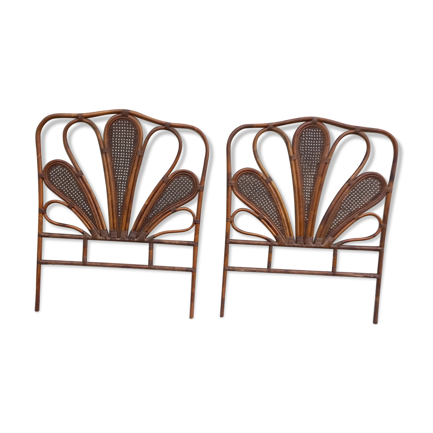 Pair of headboard 1 place in rattan and cannage