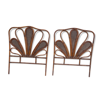 Pair of headboard 1 place in rattan and cannage
