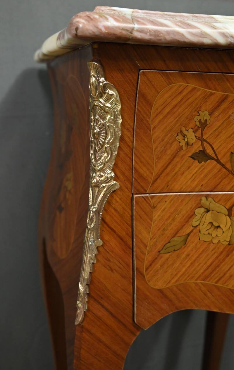 Pair of marquetry bedside tables, Louis XV style – 1960