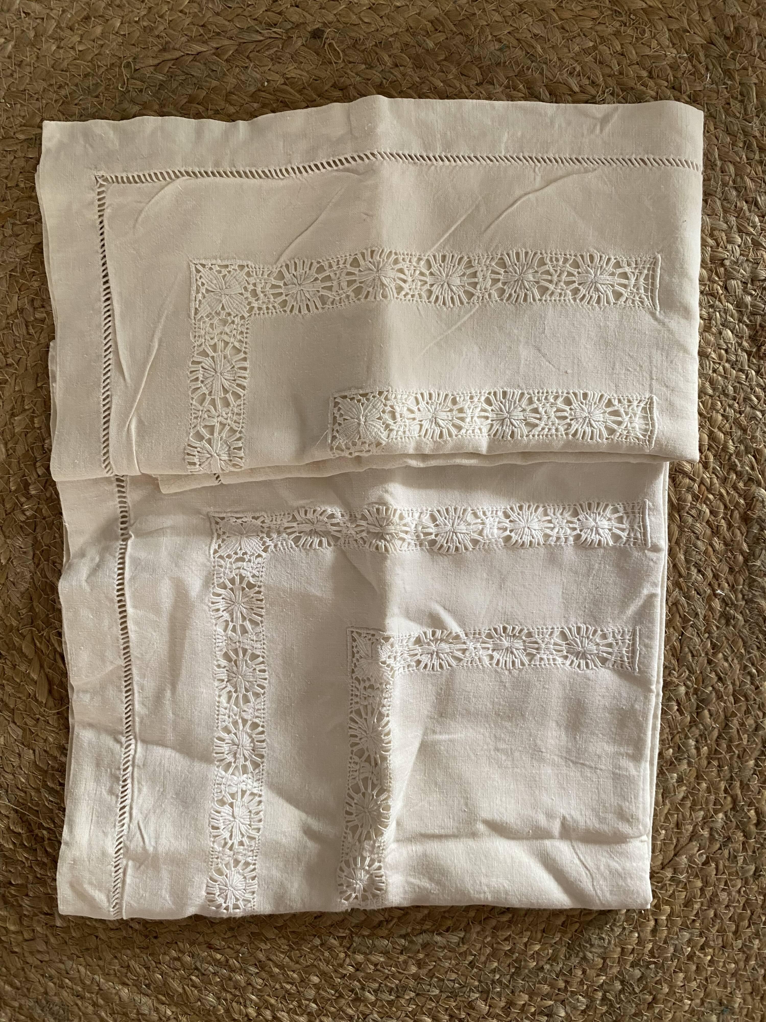 Pair of embroidered pillowcases