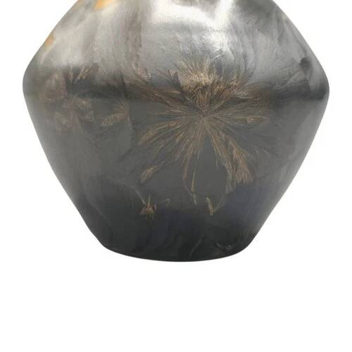 Vintage ceramic vase in French signed crystal glaze 19 cm