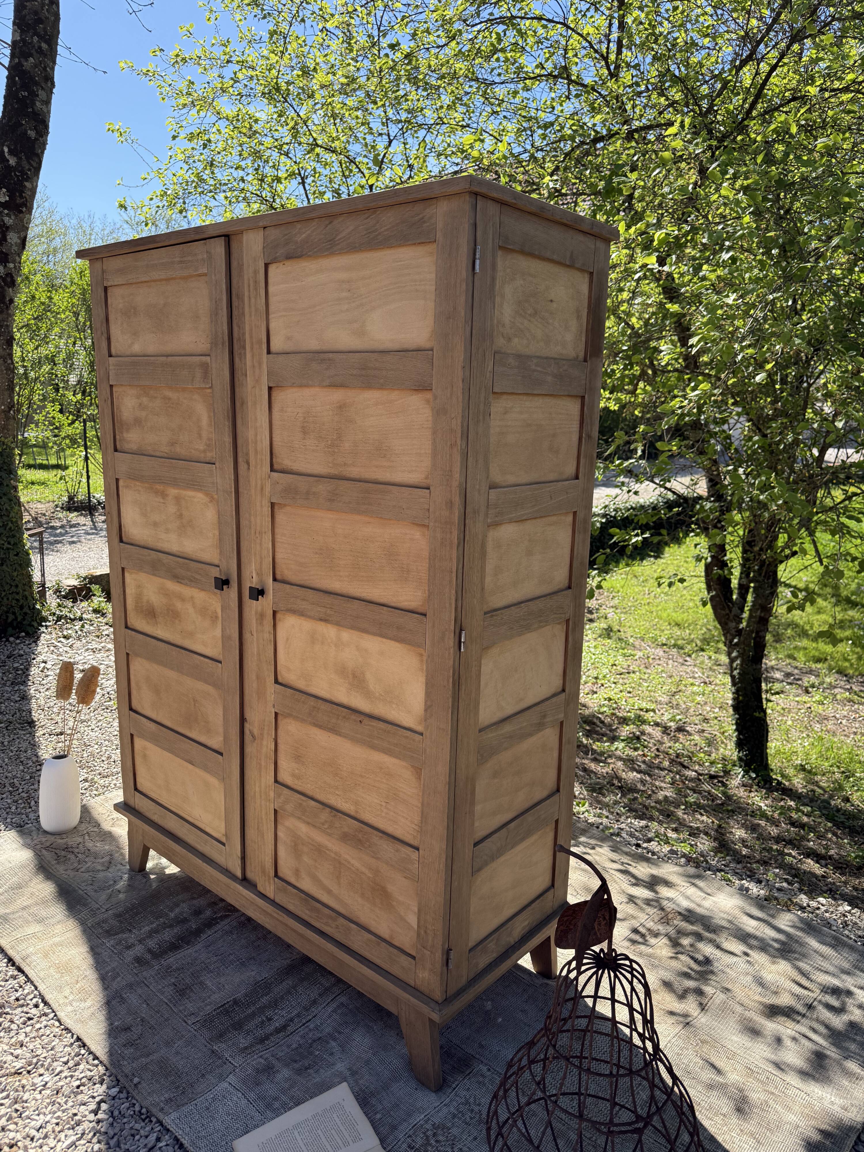Renovated antique wooden wardrobe