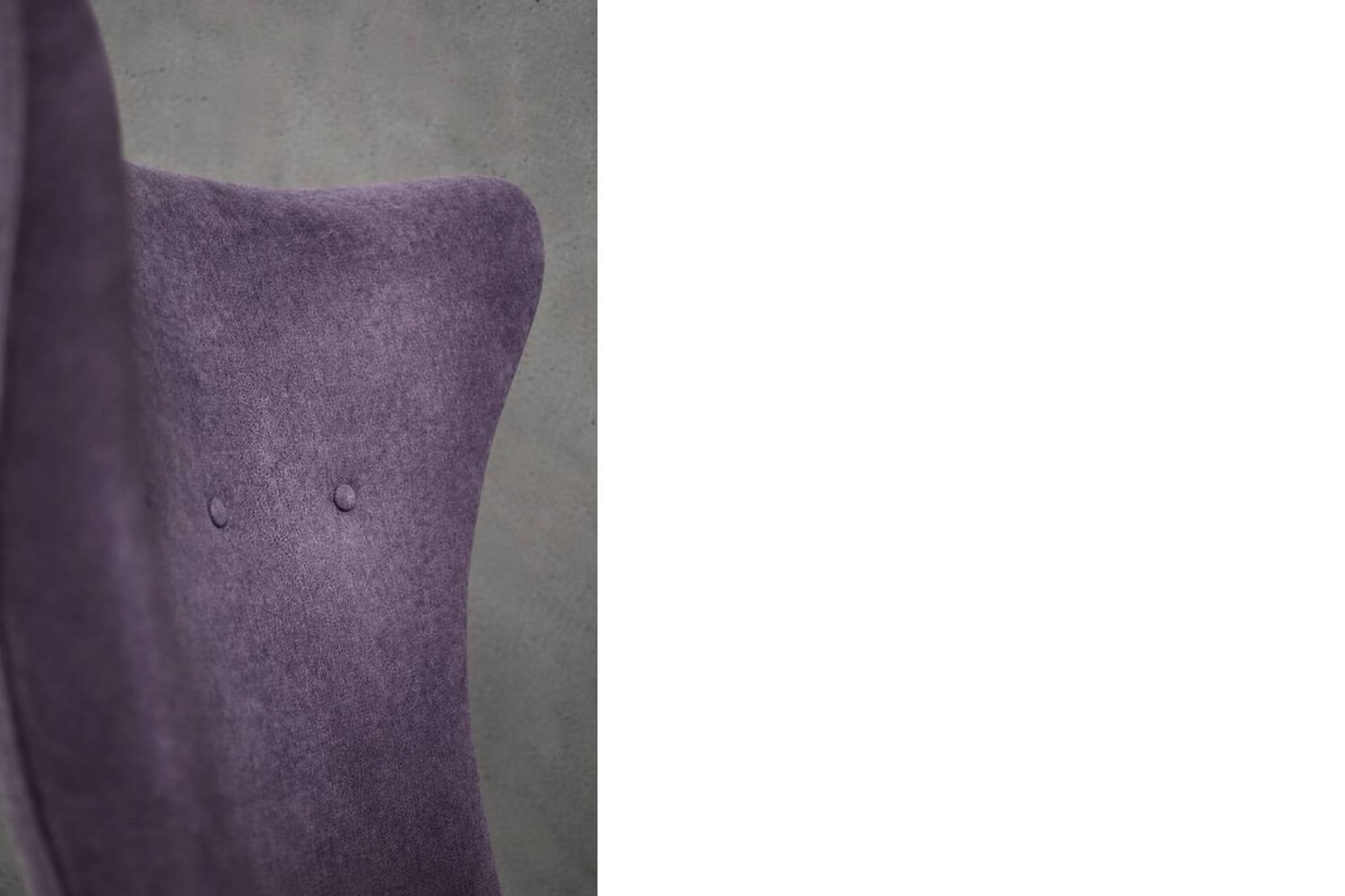 Vintage Mid-Century Scandinavian Modern Oak & Purple Fabric High Back Wing