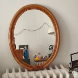 Vintage bamboo and rattan mirror