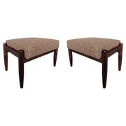 Set of two mixed beige vintage stools mid-century, Edmund Homa, Europe, 1960s