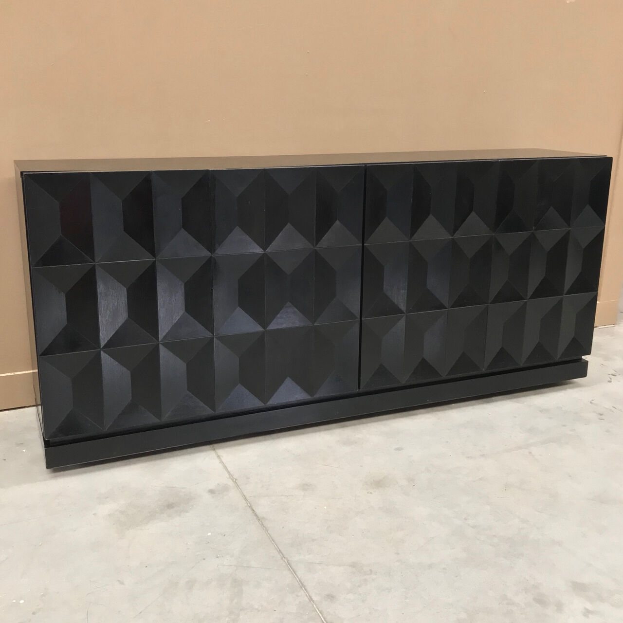 Brutalist black oak sideboard