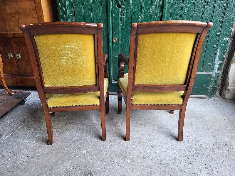 Pair of armchairs with mahogany restoration of the XlX th century