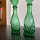 Pair of zoomorphic bottles vintage Italian glass
