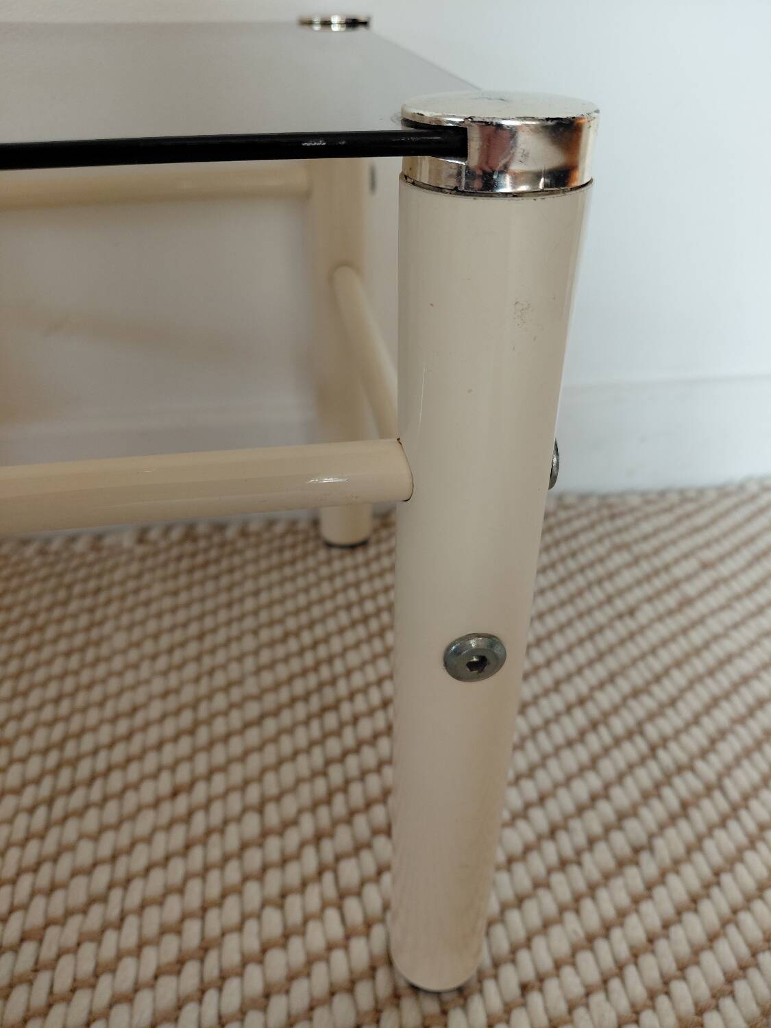 Beige Metal Nesting Tables Yves Boutboul 1970s