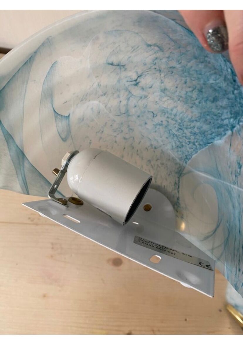 Marbled blue Murano glass wall light